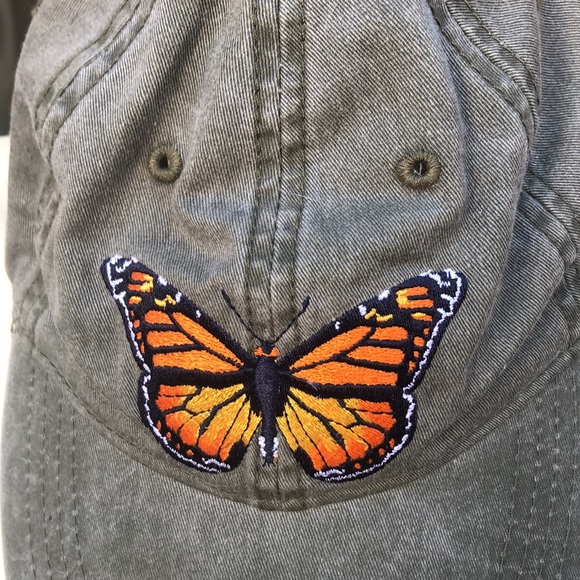 Eco Reptile-shirt Butterfly Embroidered Cotton Adjustable Cap - Picture 2 of 8